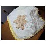 Vintage Floral Print Fabric Cloth with Yellow Croc
