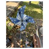 Patriotic Americana Metal Pinwheel Garden Stake