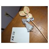 Decorative Bunny Pick and Clear Bell Ornament Lot