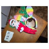 Elf Plush Doll with Rainbow Sequin Antler Headband