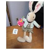 Dressed Plush Easter Bunny Doll with Carrot and Ba
