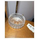 Clear Cut Glass Starburst and Faceted Pattern Shal