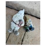 Pair of Weathered Garden Gnome Stakes