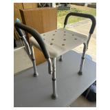 Adjustable Shower Chair with Padded Armrests