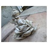 Weathered Cherub Angel Fairy Figurine Garden Statu