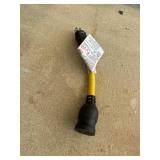Yellow Short 3-Prong Electrical Adapter Cord