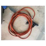 Orange Extension Cord with Triple Outlet Adapter