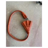 Orange 2-Prong Polarized 3-Outlet Electrical Y-Ada