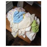 Lot of Assorted Crocheted Doilies and Linens