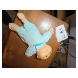 Baby Doll with Light Blue Sleeper and Molded Plast