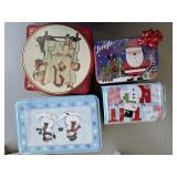 Set of 4 Assorted Christmas Decorative Tins with R
