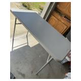 Gray Rectangular Plastic Folding Table with Metal