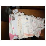 Assorted Vintage Embroidered Linens and Fabric Pie