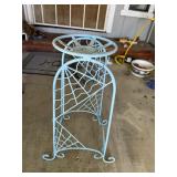 Light Blue Metal Spiderweb Plant Stand