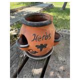 Terracotta Multi-Pocket Herb Planter Pot with Sauc