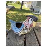 Hand-Painted Bird-Shaped Ceramic Planter with Bere