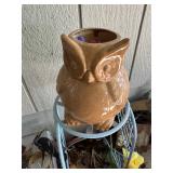 Glazed Ceramic Owl Planter Pot