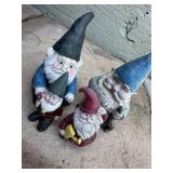 Set of Four Painted Garden Gnome Figurines