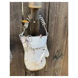 Embossed White Metal Mitten