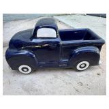 Navy Blue Glazed Ceramic Pickup Truck Planter