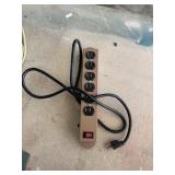 Tan 6-Outlet Power Strip with Red On/Off Switch