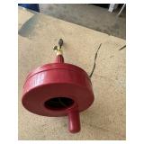 Manual Hand-Crank Drain Auger with Red Plastic Hou