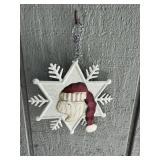 Glitter Snowflake Santa Claus Christmas Ornament