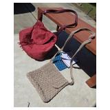 Kathy Ireland Beige Crocheted-Look Flap Shoulder B
