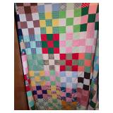 Vibrant Multi-Color Patchwork Checkerboard Quilt