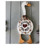 Decorative Wooden Goose Welcome Friends Sign