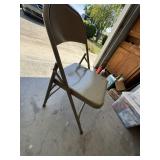 Tan Metal Folding Chair