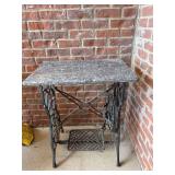 Cast Iron Singer Base Granite Top Table  24”x30”x16”
