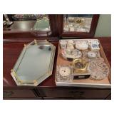 Dresser Mirror and Clocks