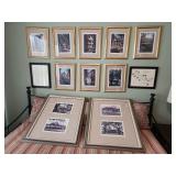 12 Framed Photographs of Plantation Homes of Central Louisiana with Map and Descriptions