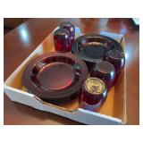 Assorted Red Glassware