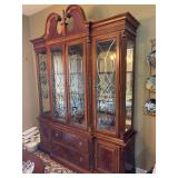 Alexander Julian China Cabinet - Mirror Back and Lighted - 71”W x 17”D x 93”H - buyer is responsible for removal and loading