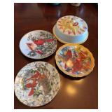 Decorative Cardinal Plates and Sun Star Bowl