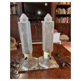 Pair of 12” Glass Table Lamps