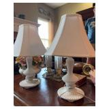 Pair of Milk Glass Table Lamps - 18”