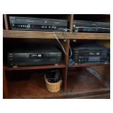 VHS/DVD players, JVC CD Changer, Teac Stereo Receiver and 2 Bose Speakers