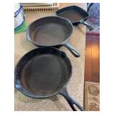 (3) Cast Iron Skillets - 10”, 11”, 8.5”