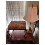 Cushioned Stool 17”x14”x13” Lamp 30”