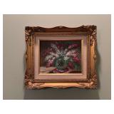 Pair of Gold Framed Floral Prints 16”x14
