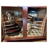 Contents of Kitchen Cabinet - Assorted Pots and Pans