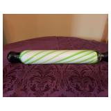 Green Glass Swirl Rolling Pin - 17”L