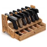 DGWJSU Pistol Rack Gun Safe, Real Wood Handgun Rac