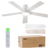 TCL 52' White Ceiling Fan with Light and Remote, M