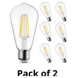 Brightown 6 Pack LED Edison Light Bulbs, 6W, Equiv