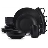 CREATIVELAND Matte Black Plates and Bowls Dishes S