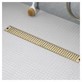32 Inch Linear Shower Drain - Brushed Gold 304 Sta
